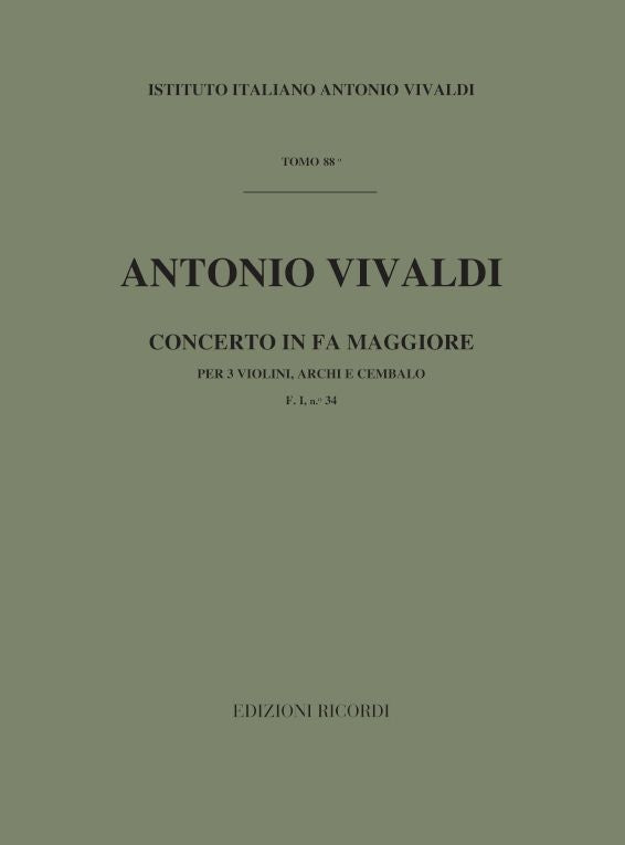 Antonio Vivaldi：Concerto For 3 Violins In Fa RV 551