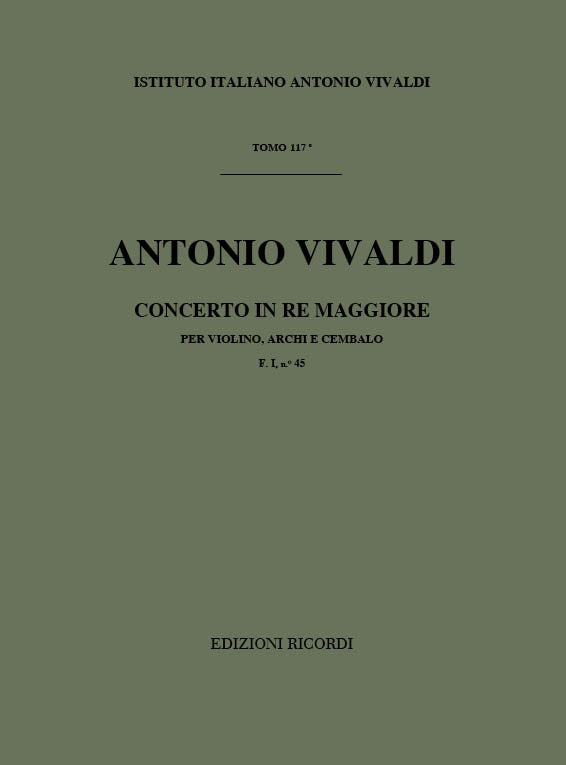 Antonio Vivaldi：Concerto Per Violino, Archi E BC: In Re Rv 229