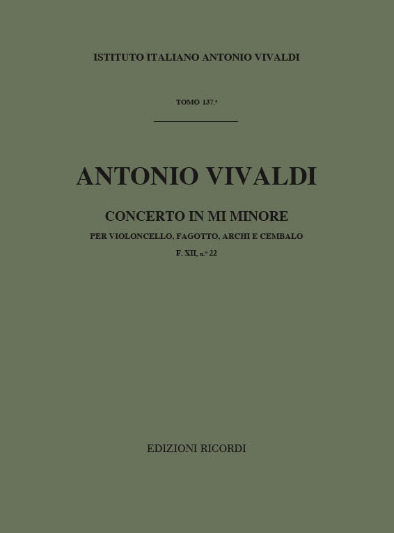 Antonio Vivaldi：Concerto Per Violoncello, Fagotto, Archi, BC Rv409