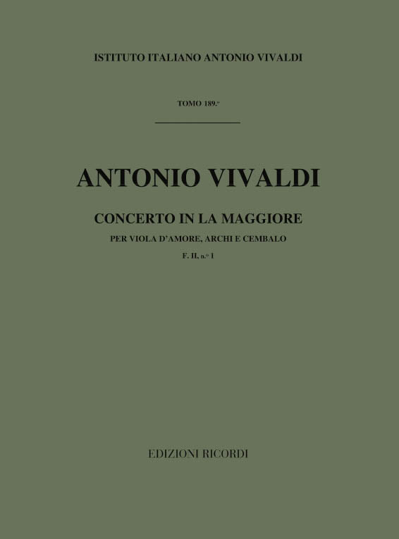Antonio Vivaldi：Concerto For Viola D'Amore In La RV 396