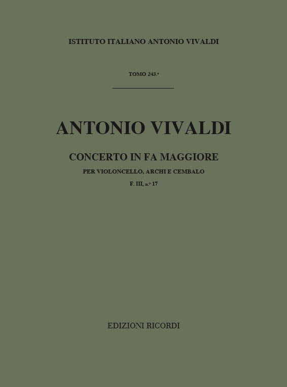 Antonio Vivaldi：Concerto In Fa RV 410