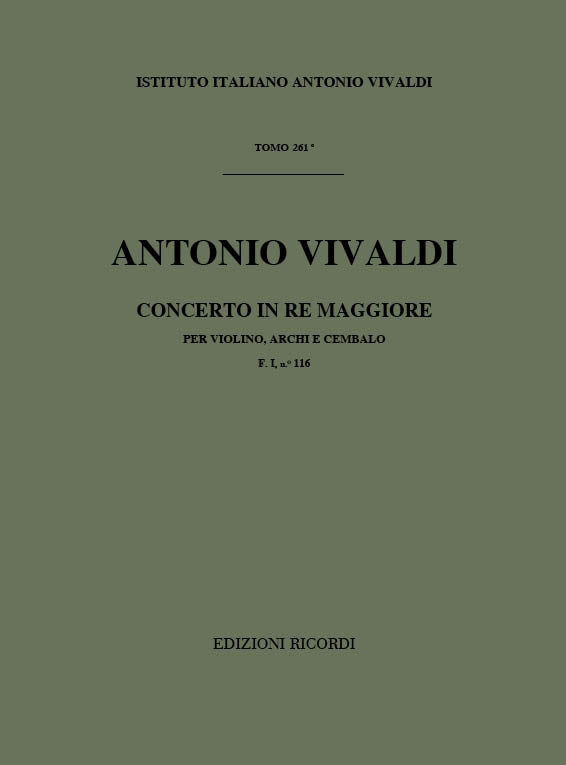 Antonio Vivaldi：Concerto Per Violino, Archi E B.C.: In Re Rv 211