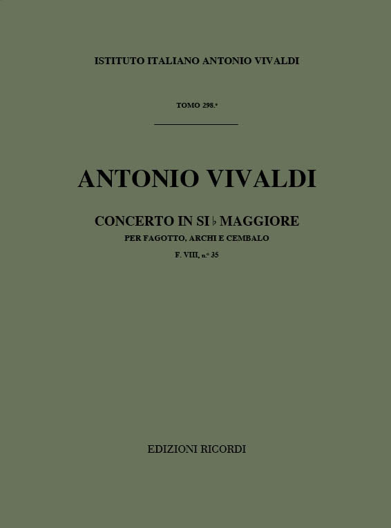 Antonio Vivaldi：Concerto per Fagotto, Archi e BC in Sib Rv 503