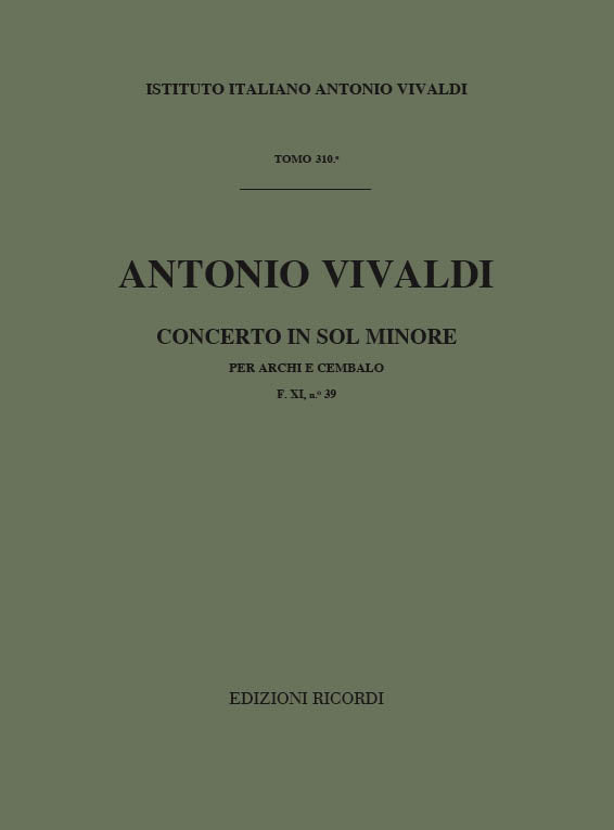 Antonio Vivaldi：Concerto Per Archi E B.C.: In Sol Min. Rv 154