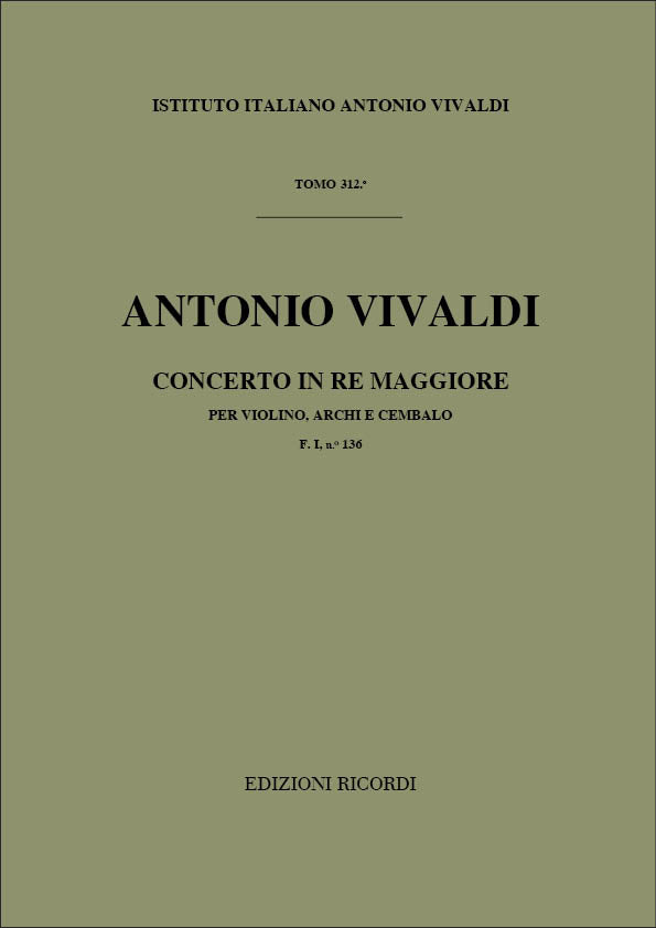 Antonio Vivaldi：Concerto D Major Op.35 No.19 RV 212A