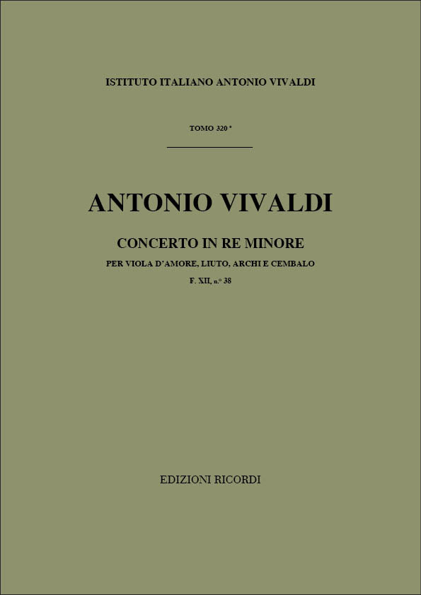 Antonio Vivaldi：Concerto per Viola d'Amore e Liuto Re Min Rv 540