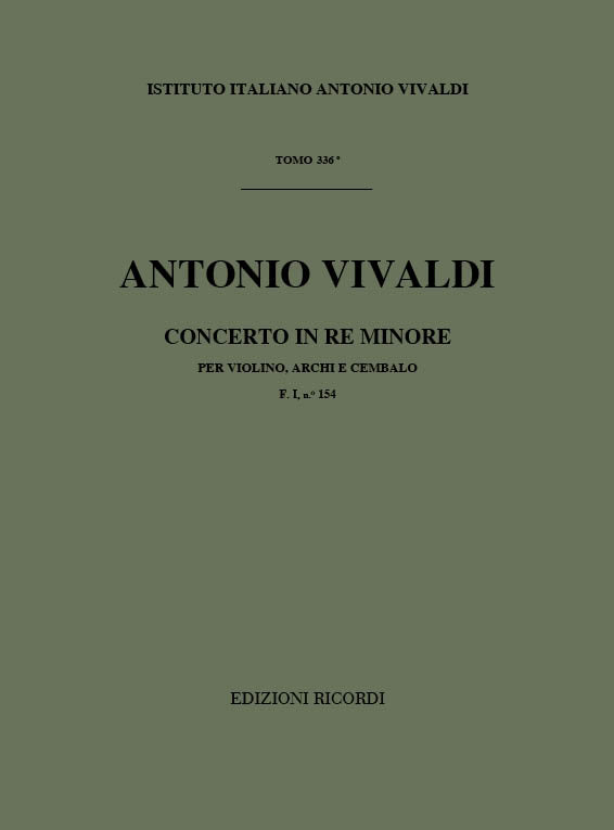 Antonio Vivaldi：Concerto Per Violino, Archi E BC: In Re Min Rv 241