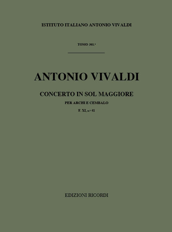 Antonio Vivaldi：Concerto Per Archi E B.C.: In Sol Rv 146