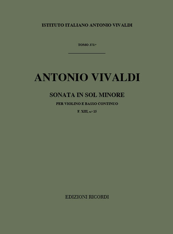 Antonio Vivaldi：Sonata in Sol Min Rv 26 Per Violino e BC