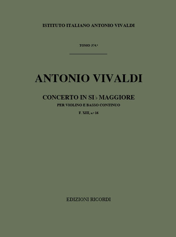 Antonio Vivaldi：Sonata per Violino e BC in Si Bem. Rv 34