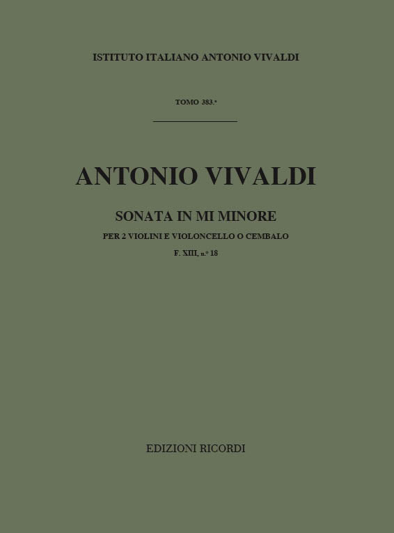 Antonio Vivaldi：Sonata per 2 violini e BC in Mi Min. Rv 67