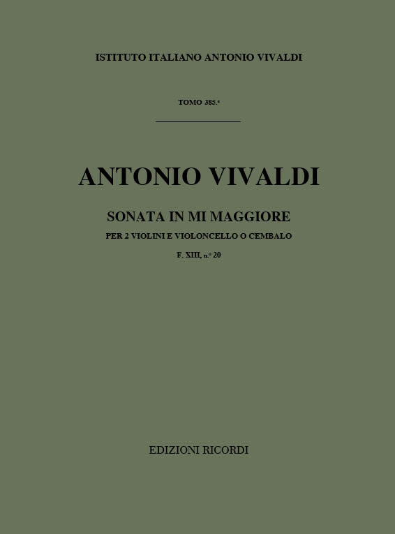 Antonio Vivaldi：Sonata per 2 violini e BC in Mi Rv 66