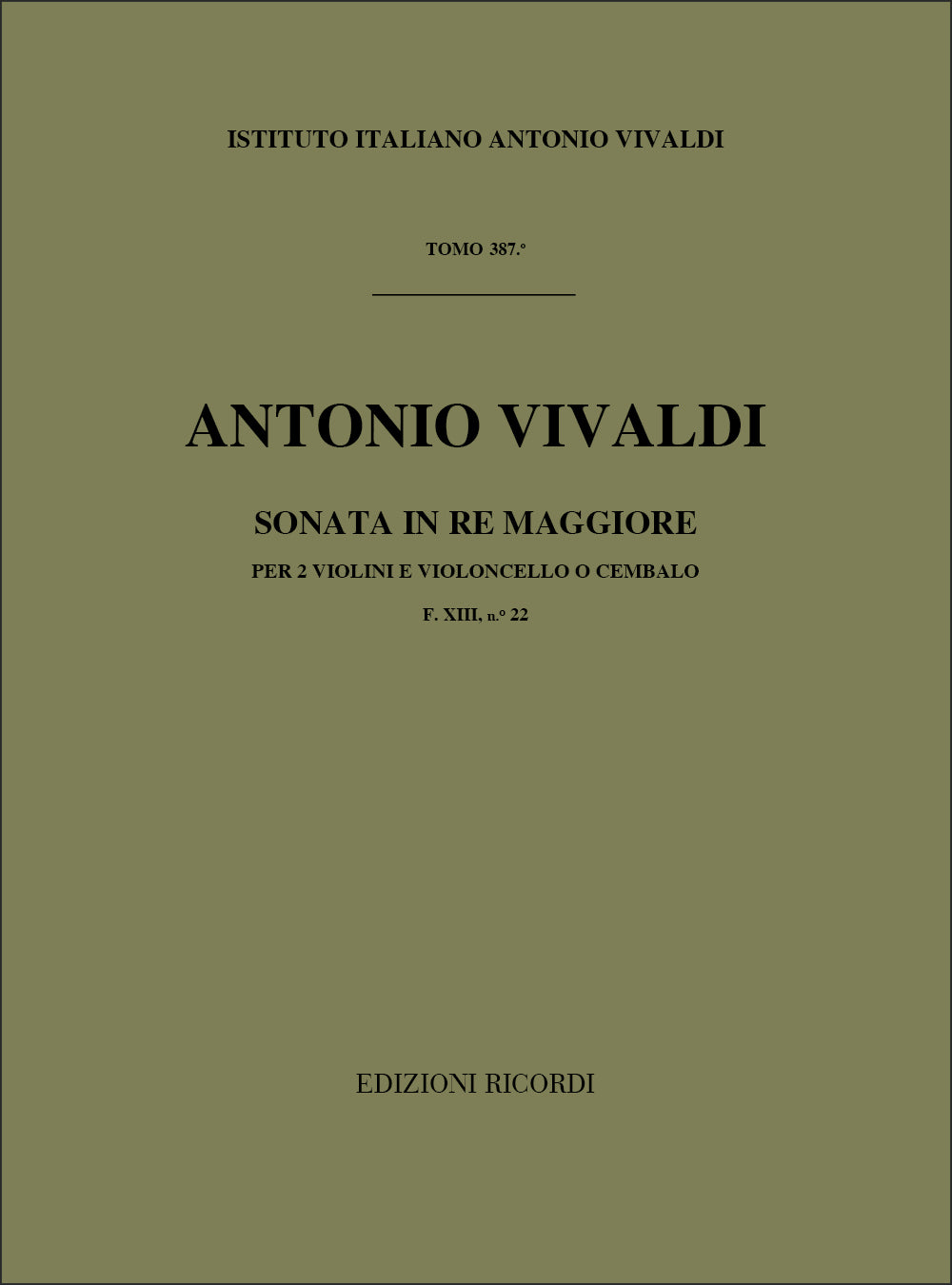 Antonio Vivaldi：Sonata per 2 violini e BC in Re Rv 62