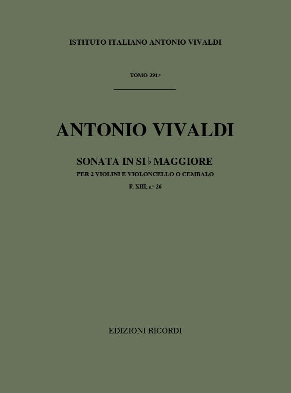 Antonio Vivaldi：Sonata per 2 violini e BC in Si Bem. Rv 78