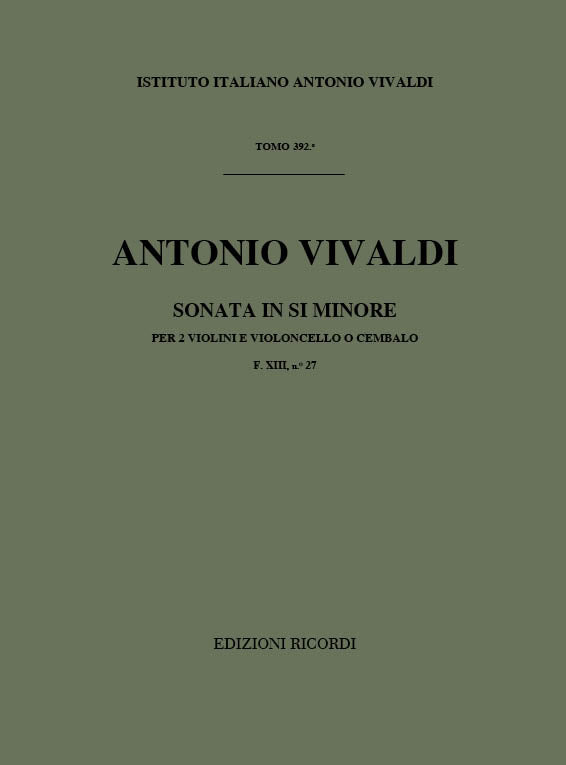 Antonio Vivaldi：Sonata per 2 violini e BC in Si Min Rv 79