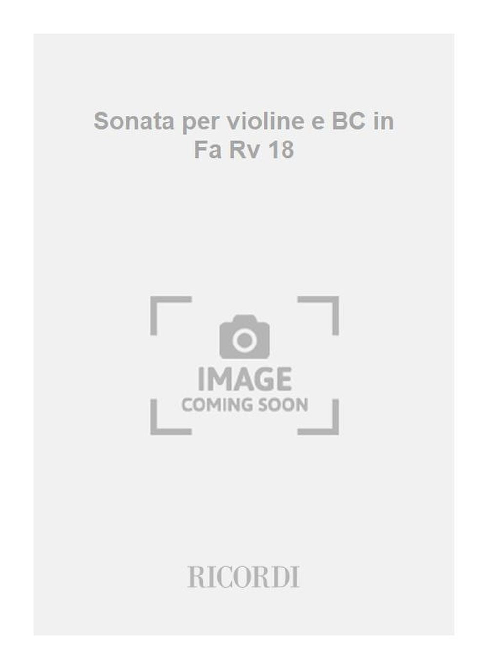 Antonio Vivaldi：Sonata per violine e BC in Fa Rv 18