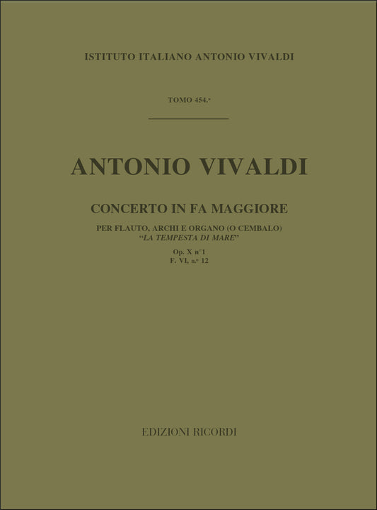Antonio Vivaldi：Concerto Per Flauto, Archi E BC: In Fa Rv 433