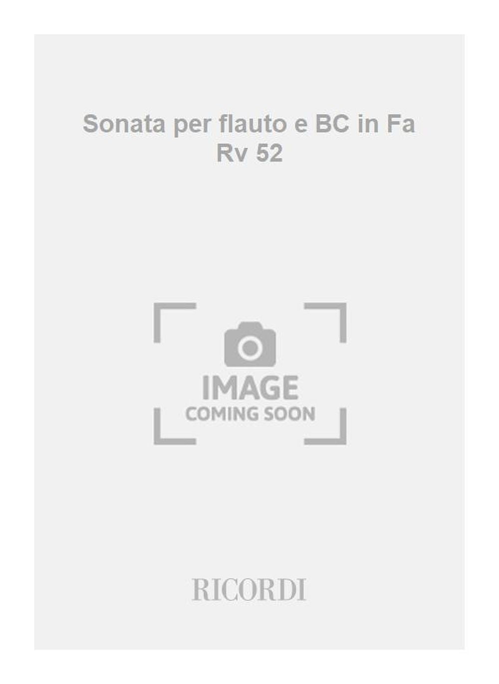 Antonio Vivaldi：Sonata per flauto e BC in Fa Rv 52