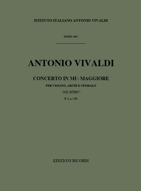Antonio Vivaldi：Concerto Per Violino, Archi E BC In Mi Bem Rv 256