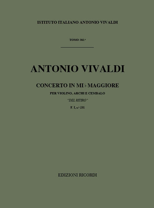 Antonio Vivaldi：Concerto Per Violino, Archi E BC In Mi Bem Rv 256