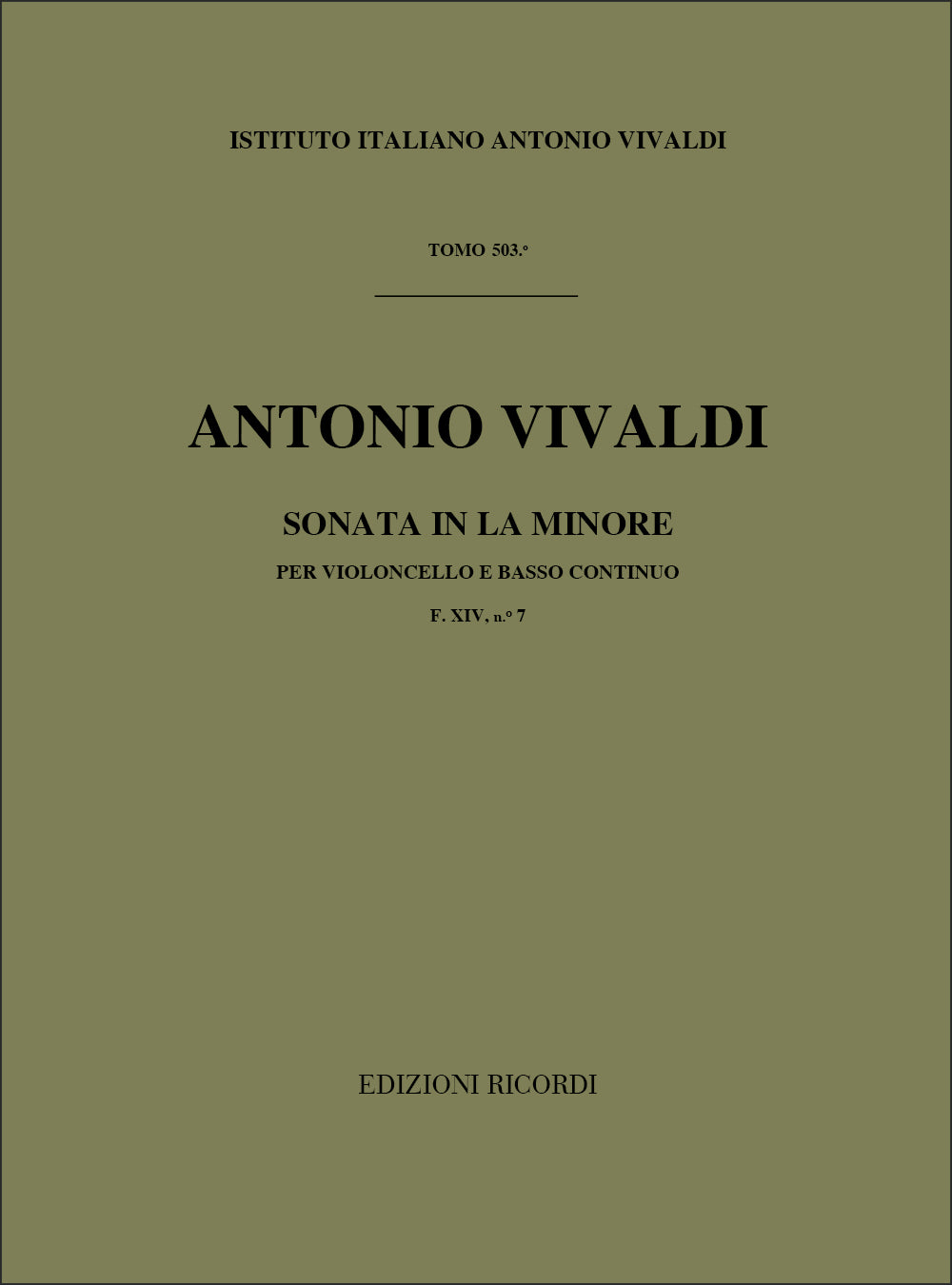 Antonio Vivaldi：Sonata per violoncello e BC in La Min. Rv 44