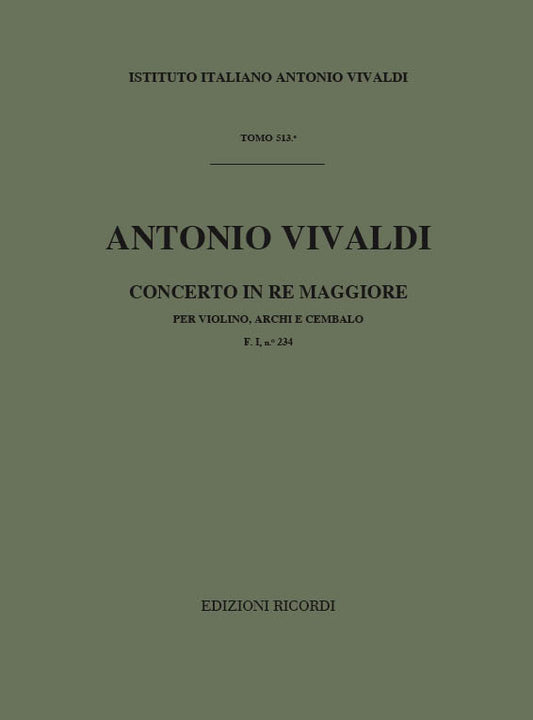 Antonio Vivaldi：Concerto per Violino, Archi e BC: In Re Rv 227