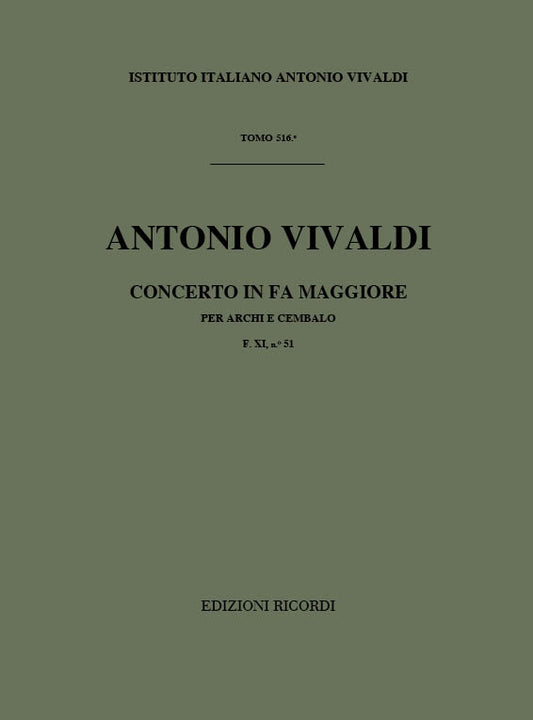 Antonio Vivaldi：Sinfonie Per Archi E B.C.: In Fa Rv 137
