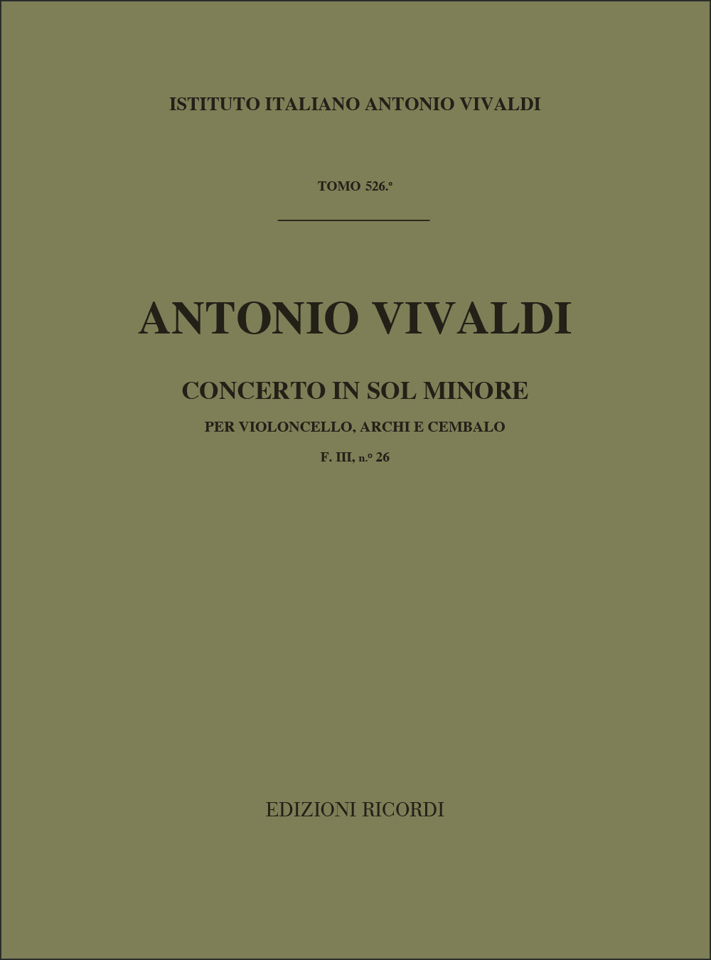 Antonio Vivaldi：Concerto In Sol Min. RV 416