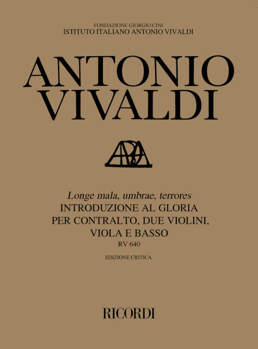 Antonio Vivaldi：Longe Mala, Umbrae, Terrores Rv 640：批判校訂版 ソフトカバー