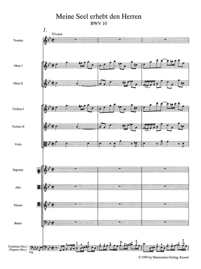 スコア／バッハ：カンタータ「わが魂は主をあがめ」BWV 10