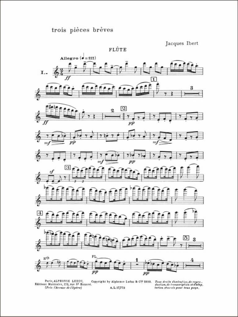 アンサンブル五重奏／イベール：3つの 小品