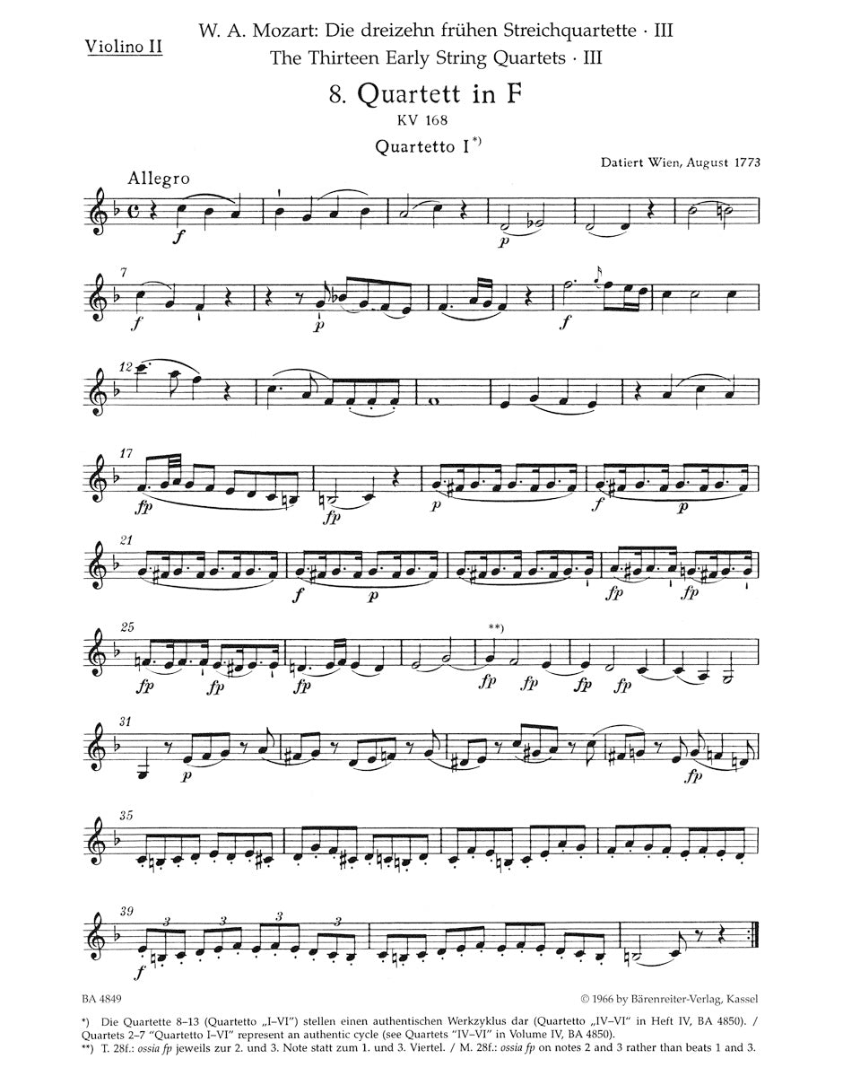 アンサンブル四重奏／モーツァルト：初期弦楽四重奏曲集 第3巻 K.168,169,170