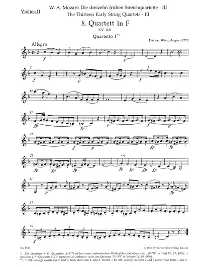 アンサンブル四重奏／モーツァルト：初期弦楽四重奏曲集 第3巻 K.168,169,170