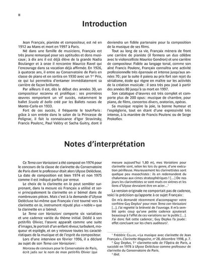 フランセ：テーマと変奏